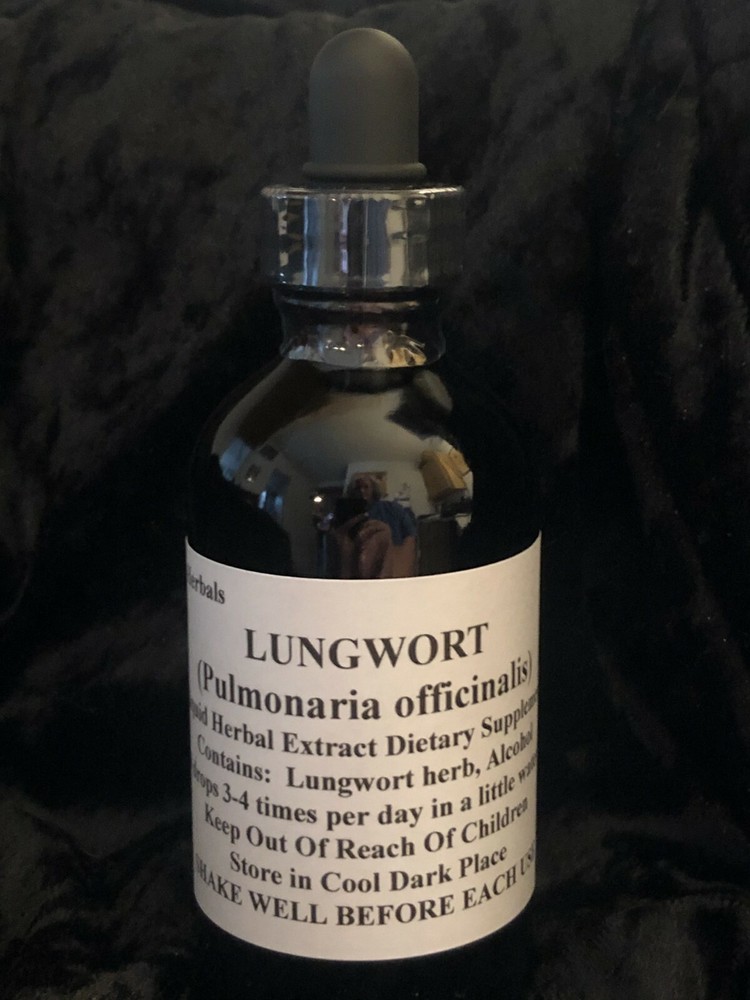 Lungwort (Pulmonaria officinalis) Organic Herbal Extract Tincture 4floz. Non-GMO