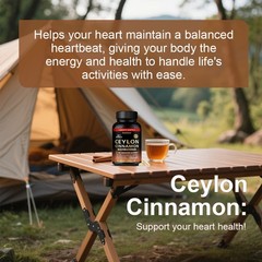 Pure Ceylon Cinnamon Capsules – Enhance Heart Blood Circulation – 120 Capsules