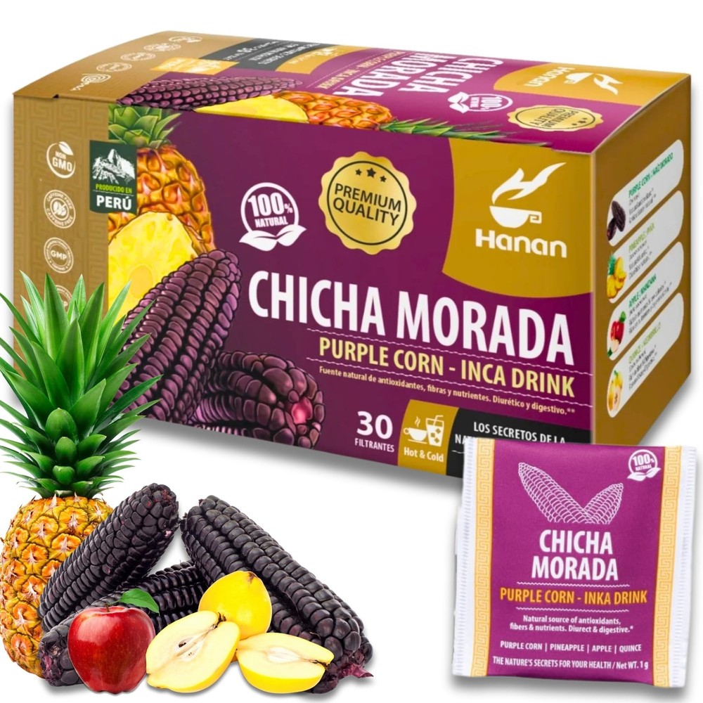 HANAN Chicha Morada Purple Corn Tea I Inka Drink Classic Purple Corn Juice from
