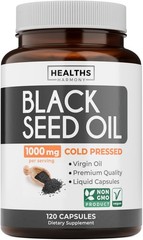 Cold-Pressed Black Seed Oil Capsules – Vegan Immune Support, 1000mg, 2-Month Sup