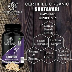 4x Dr. JPG Organic ISO & GMP Certified Shatavari 60 cap
