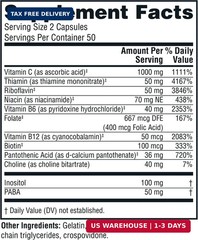 Twinlab Stress B-Complex Caps – Energy Support Supplement with Vitamin B12 and B