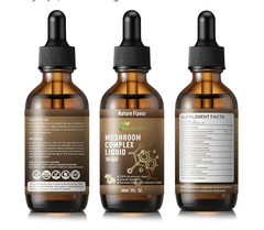 2 Pk Vegan Immune Mushroom Tincture Supplement, 7 in 1, 4 fl oz