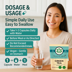 Green Tea Extract Capsule-5500mg-40% EGG, 10% Tannins, 15% Flavonoids-180Caps