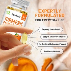 Turmeric Curcumin Softgels Black Pepper Promotes Heart Skin Health 30-120 Pills