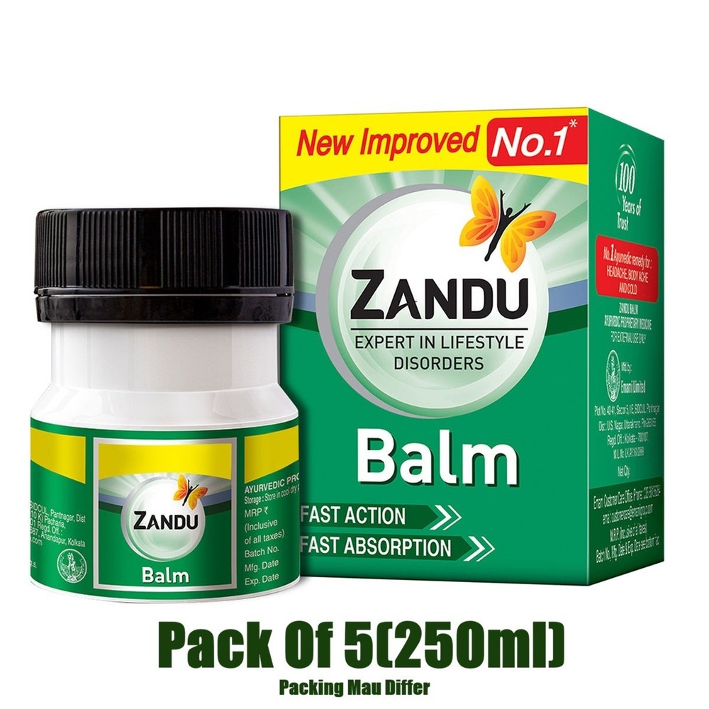 Pack Of 5 Zandu Balm 50 ml Each (Total 250ml)