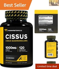 Clean Cissus Quadrangularis Extract 120 Capsules – Boost Joint Health & Energy