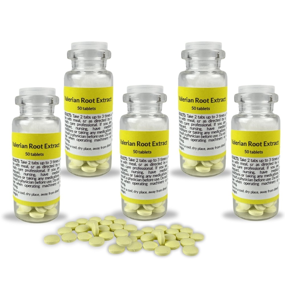 Valerian Root Extract 5 bottles x 50 Coated Tablets (20mg) Экстракт Валерианы
