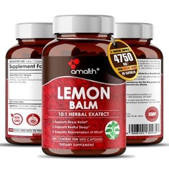 Lemon Balm Seed Extract Melissa – 500 mg 90 Capsules – 90 Days Supply – Sleep