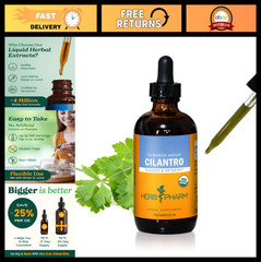 Organic Cilantro Liquid Extract Drops – Detox & Cleansing Support, 4 Oz