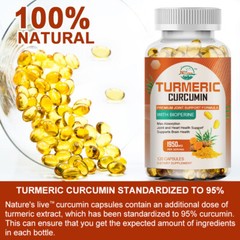 Turmeric Curcumin & Bioperine Complex 1950mg | Triple Strength Capsules