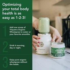Raw BioActive Organic Wheatgrass Juice Powder – 20:1 Concentrate, 60 Servings