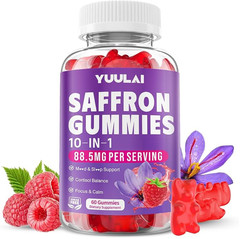 Saffron Gummies, 10-in-1 Saffron Supplements for Kids & Adults with 88.5mg Saffr