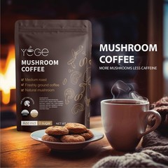 YEGE Mushroom Coffee, Instant Coffee Blend, 6 Adaptogenic Mushrooms, 30