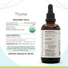 HerbEra Thyme Alcohol-FREE Herbal Tincture Organic Thyme (Thymus Vulgaris)
