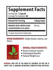 STEM CELL Enhancer 500mg – Organic Blue Green Algae – Anti Aging – 3 Bottles