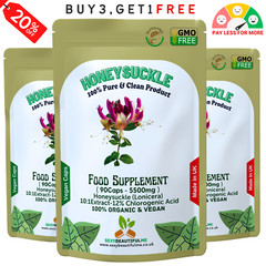 Lonicera Honeysuckle 5500mg–Anti-Inflammatory Capsules with 12% Chlorogenic Acid