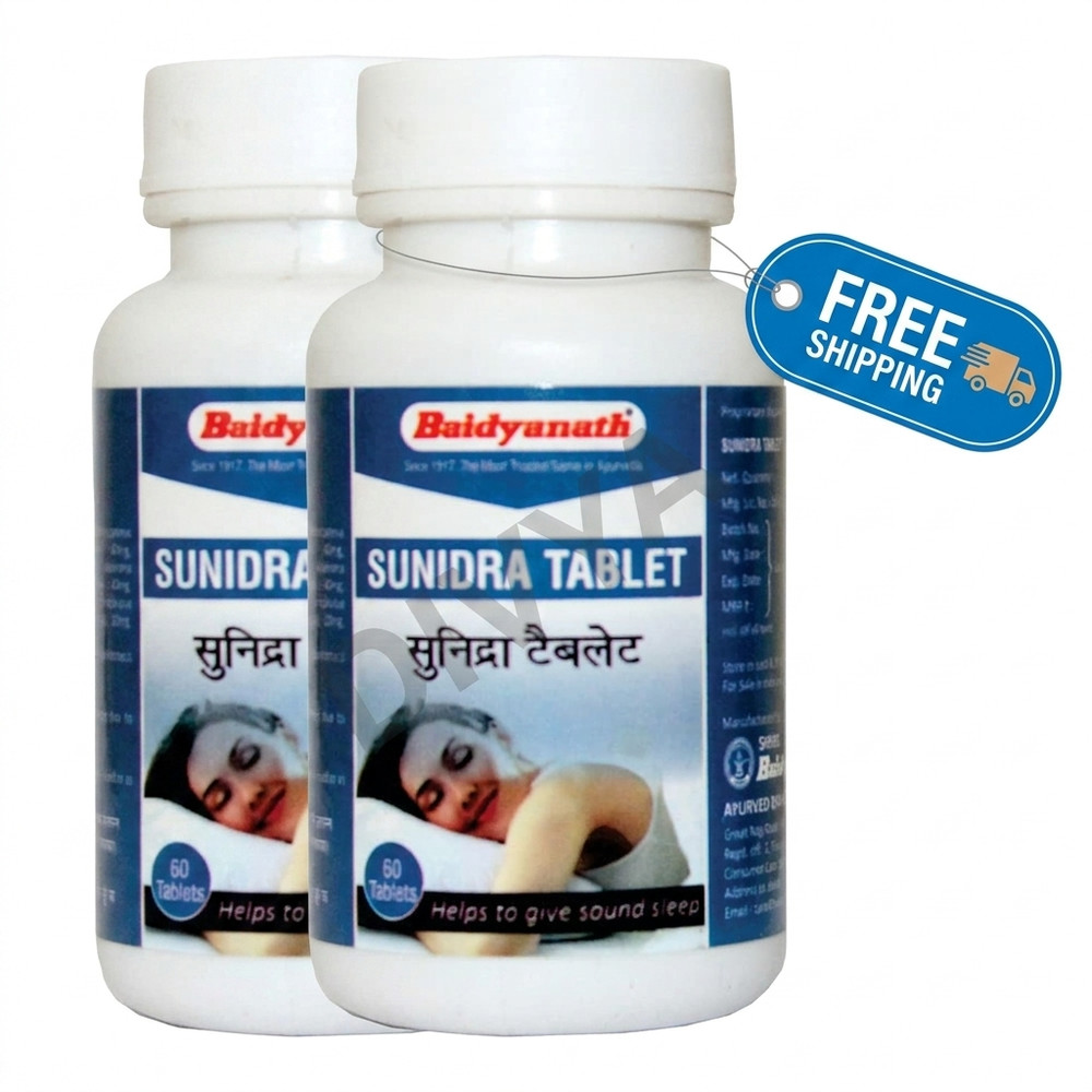 Baidyanath Sunidra Tablets Ayurvedic Herbal Nighttime Wellness Support 120 Tabs