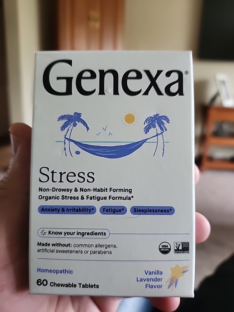 Genexa Stress for Adults | Anxiety Relief & Fatigue 60 Count (Pack of 1) NEW