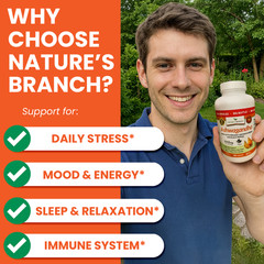 ✅ Organic Ashwagandha with Black Pepper – 180 Capsules For Stress Relief & Mood