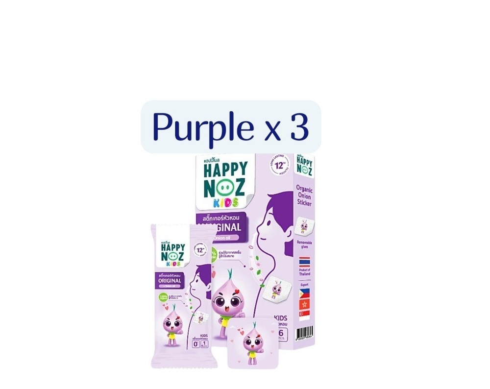 Happy noz Onion Essential Oil Sticker Organic Stuffy Nose (6PCS/Box × 3)