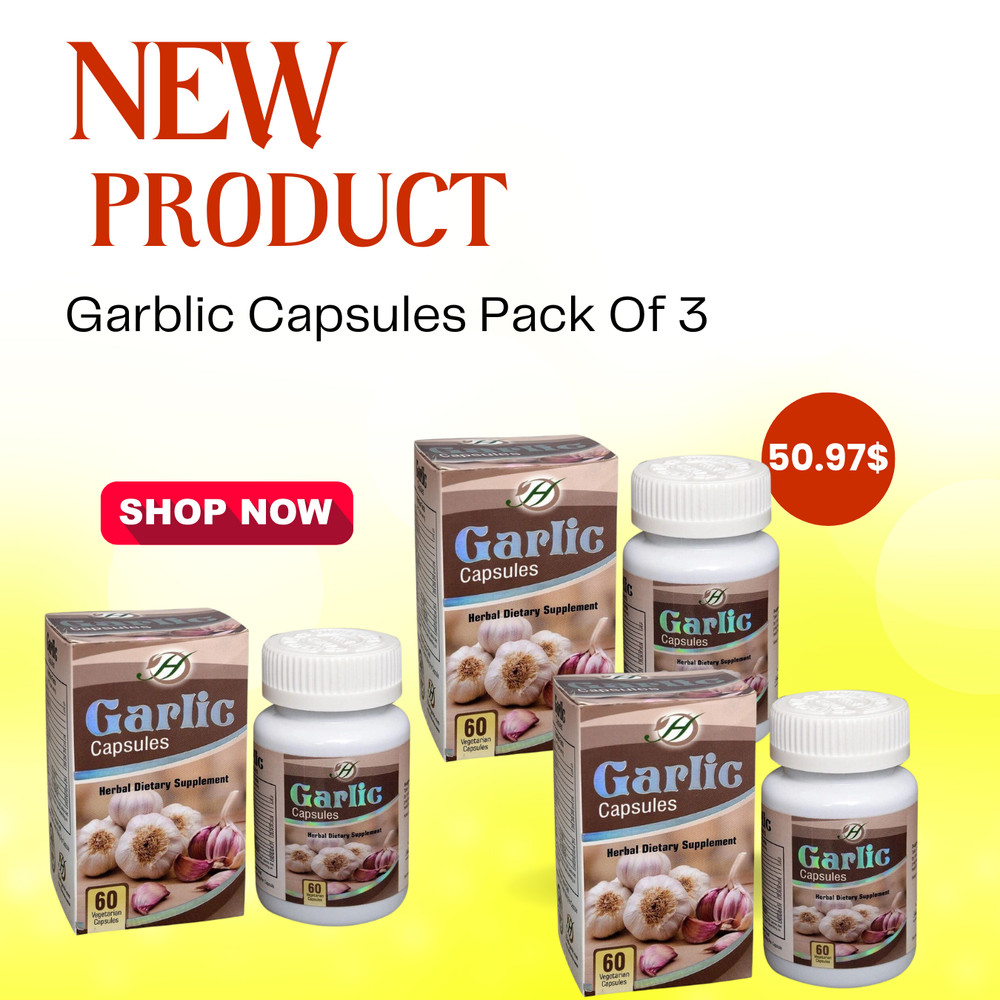 Organic Garlic Capsules – High Potency Immune Support Supplement – 100% Natural