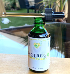 De-Stress Plus Tincture Liquid Herbal Drops 2 oz Natural Mood Stress Balance