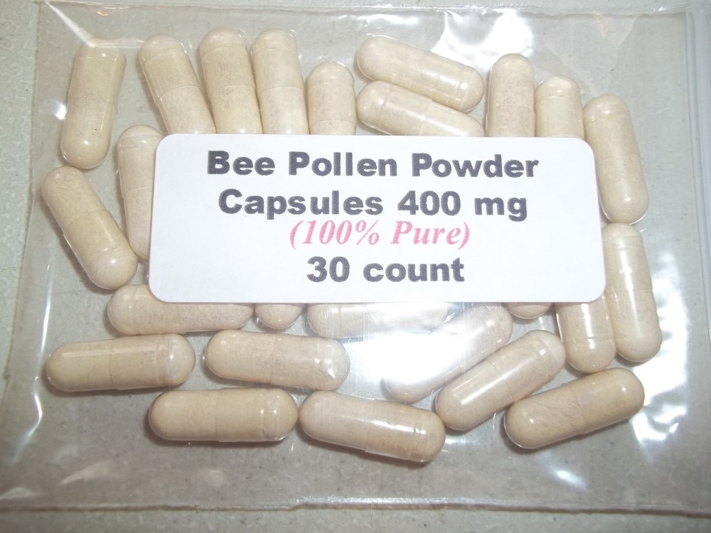 Bee Pollen Powder Capsules (100% Pure) 400 mg 30 Count