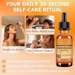 Liposomal Aged Garlic Extract Liquid Drop 500 mg, 15:1 Extract, Odorless |