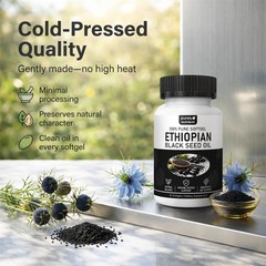 1-3 Pack , Ethiopian Black Seed Oil Softgels , 4.64% Thymoquinone , Gluten-Free