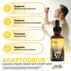 Organic Maca Root Liquid Drops Ashwagandha Fenugreek Beet Root L-Arginine and
