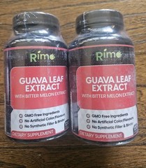2 Bottles Guava Leaf Extract with Bitter Melon 120 Veg Capsules exp: 2/2027