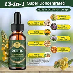 Mullein Leaf Extract Super Concentrated Drop Detox and Cleanse Respiratory