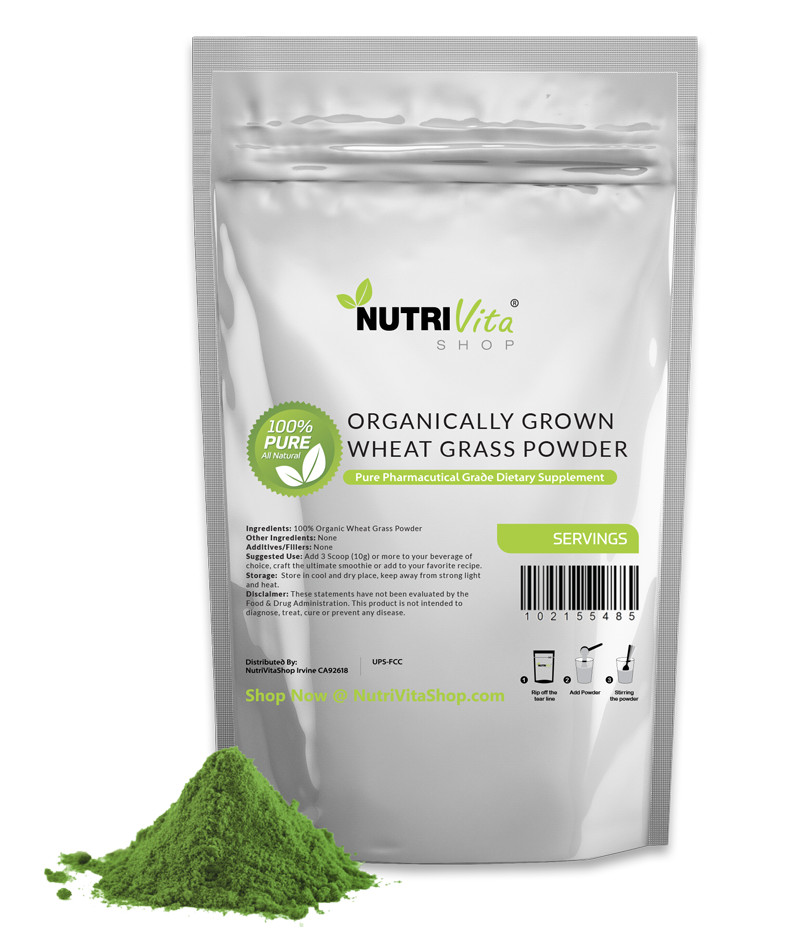 1.1 lb (500g) 100% PURE WHEAT GRASS POWDER USDA CERTIFIED ORGANIC – SUPERFOOD