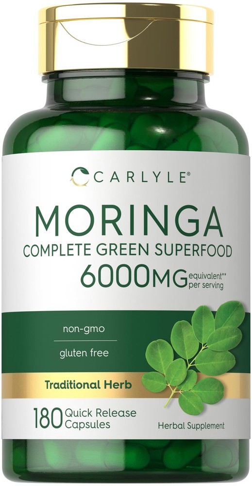 Carlyle Moringa Oleifera Supplement | 180 Capsules | 180 Count (Pack of 1)
