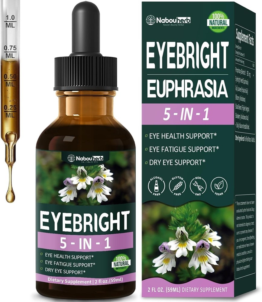 Nabouherb Eyebright Liquid ~ 5-in-1 Herbal Blend ~ Eyebright Herb & Goji Leaves