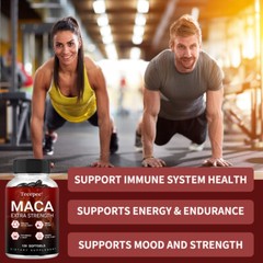 MACA extract – 120 Capsules – Extra Strong with 6000mg – Vegan & High Dosage