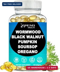 Wormwood Black Walnut Clove Cleanse Softgels Gut Digestive Support 120 Count