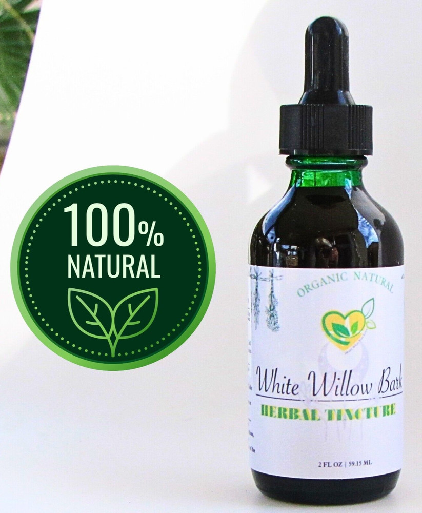 White Willow Bark Tincture Organic Liquid Herbal Drops 2 Fl oz Pain Fever Bottle