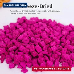 Freeze-Dried Dragon Fruit 7.05Oz/200G, Freeze-Dried Fruit,Fruit Snacks, No Added