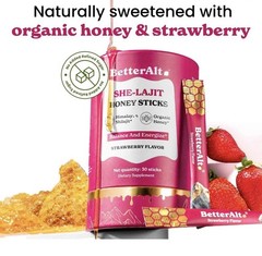 BetterAlt Pure Himalayan She-Lajit Honey Sticks Strawberry Flavor 30 Sticks