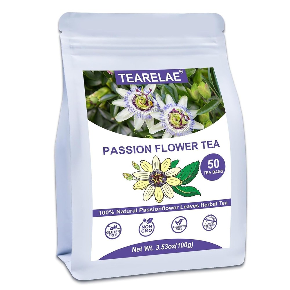 TEARELAE 100% Natural Passion Flower Tea 50 TeaBags herb for Relaxation & Sleep