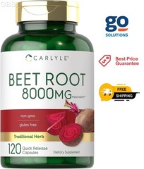 USDA Organic Extra Strength Beet Root 20:1 Extract 8000 mg Strength 120 Capsules