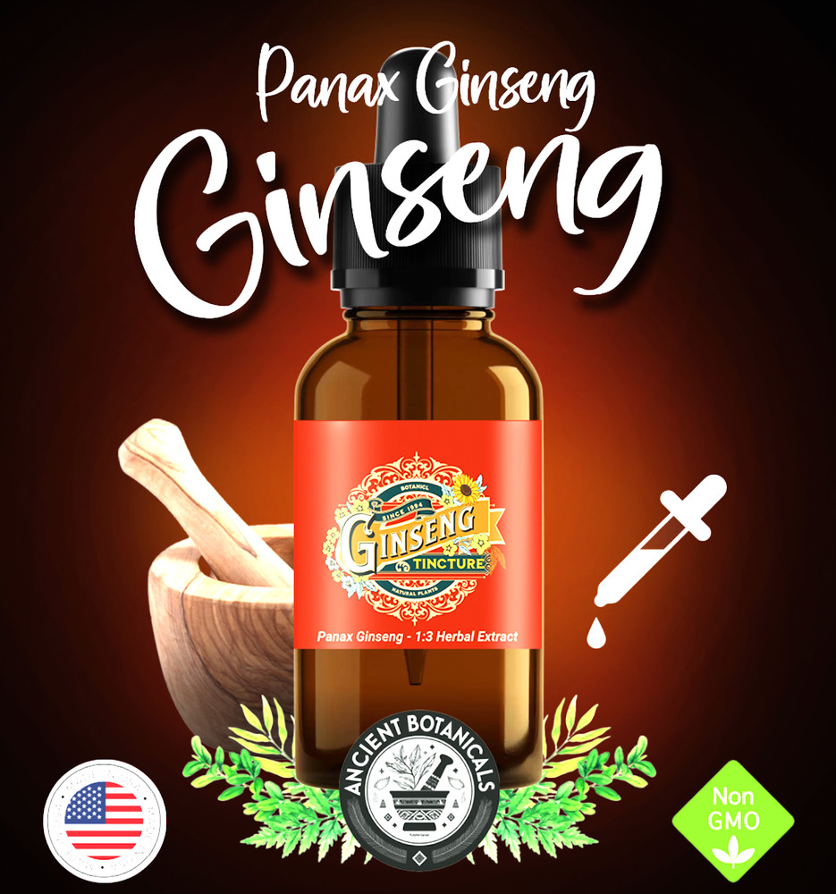 Ginseng Extract Liquid Drops – EASY Drink or Tea – Panex Ginseng Root – USA Made