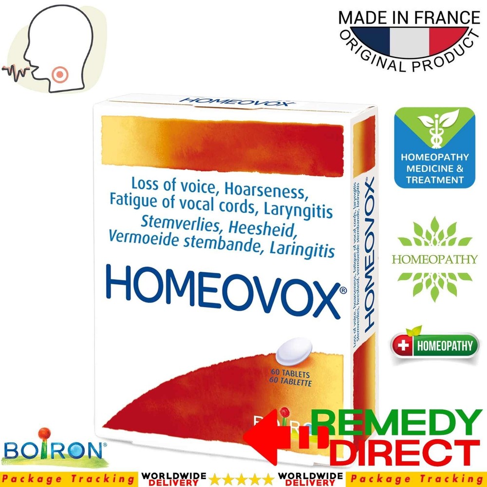 HOMEOVOX Homeopathic Remedy 60Tabs Loss of Voice, Vocal Cord Strain, Hoarseness
