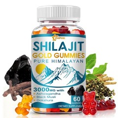 Pure Himalayan Shilajit Gold Gummies 3000mg With Ashwagandha Gokshura