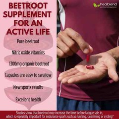 Organic Nitric Oxide Beet Root Capsules 1300mg Support Healthy Blood Circulation