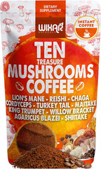 Wixar Mushroom Coffee Blend – Ten Treasure Mushrooms Extract Instant Coffee P…