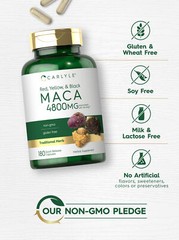 Maca Root 4800mg | 180 Capsules | Non-GMO and Gluten Free | by Carlyle
