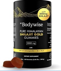 Bodywise Himalayan Shilajit Gold Gummies 3000mg Ashwagandha Musli 60ct